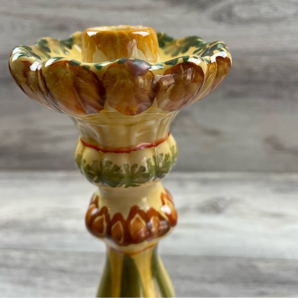 GRAZIA Deruta Italy Candlestick Holder Single 9" - Picture 4 of 8